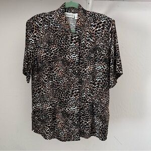 Bundle 3 for 50% off 1990s Christie &Jill Leopard Print Rayon Blouse
